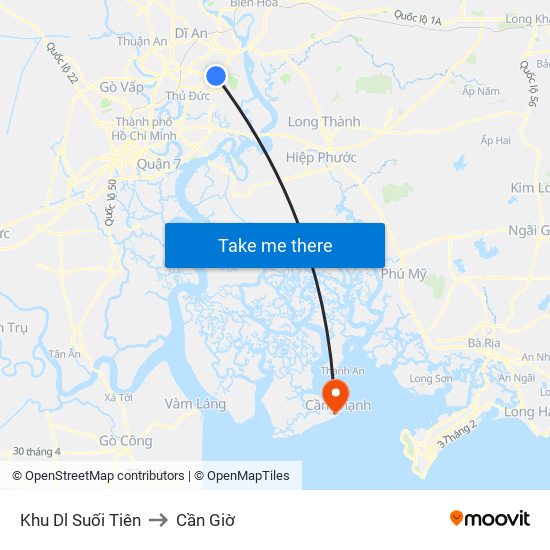 Khu Dl Suối Tiên to Cần Giờ map