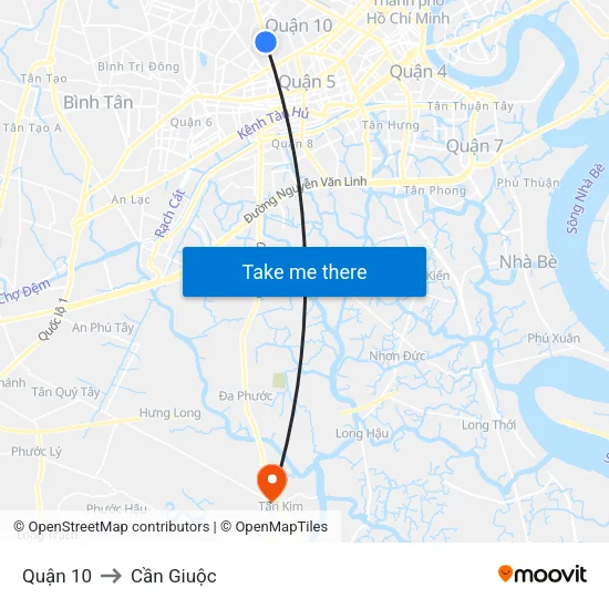 Quận 10 to Cần Giuộc map