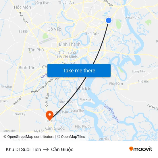 Khu Dl Suối Tiên to Cần Giuộc map