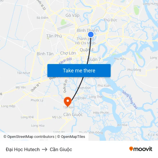 Đại Học Hutech to Cần Giuộc map