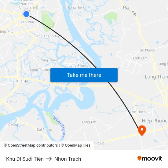Khu Dl Suối Tiên to Nhơn Trạch map