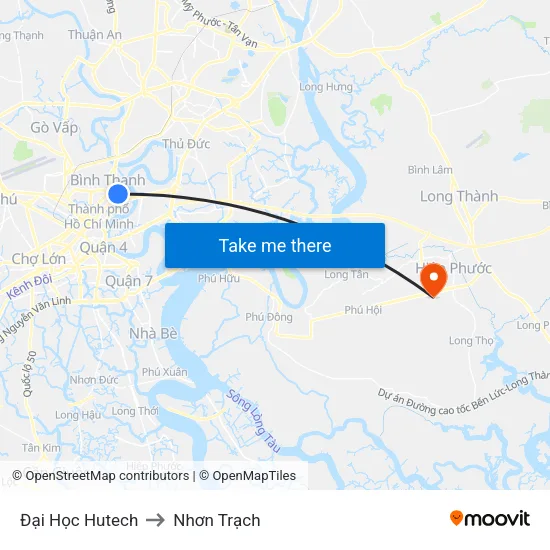Đại Học Hutech to Nhơn Trạch map
