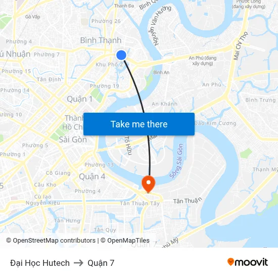 Đại Học Hutech to Quận 7 map
