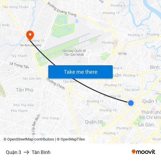 Quận 3 to Tân Bình map