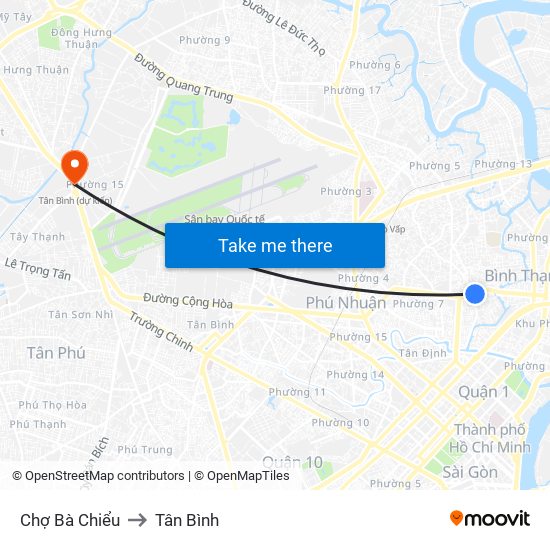 Chợ Bà Chiểu to Tân Bình map