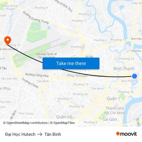 Đại Học Hutech to Tân Bình map
