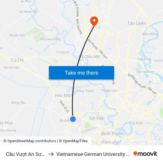 Cầu Vượt An Sương to Vietnamese-German University (Vgu) map