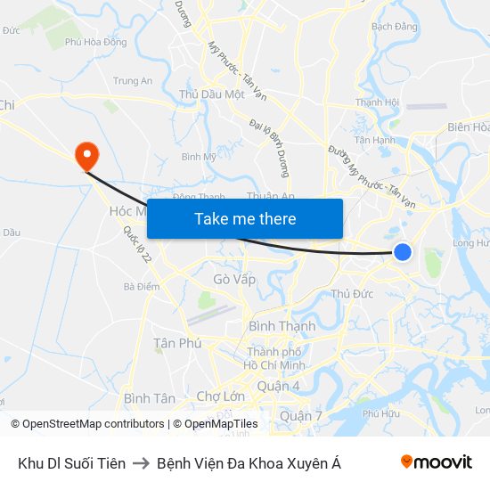 Khu Dl Suối Tiên to Bệnh Viện Đa Khoa Xuyên Á map