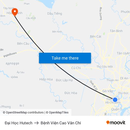 Đại Học Hutech to Bệnh Viện Cao Văn Chí map