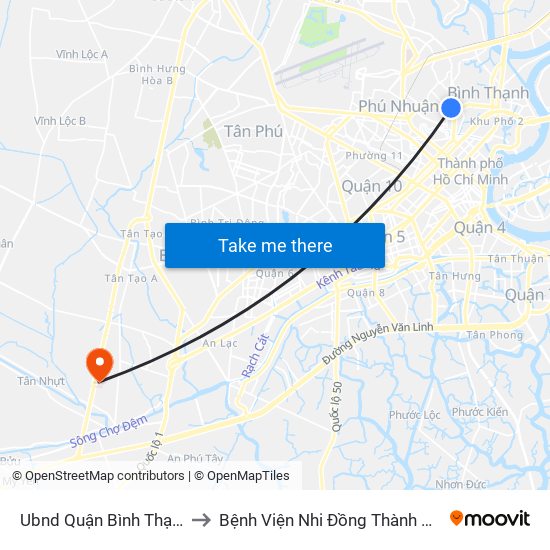 Ubnd Quận Bình Thạnh to Bệnh Viện Nhi Đồng Thành Phố map