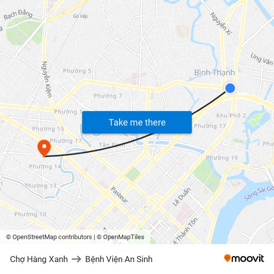 Chợ Hàng Xanh to Bệnh Viện An Sinh map