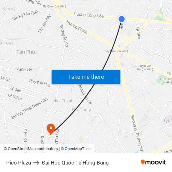 Pico Plaza to Đại Học Quốc Tế Hồng Bàng map