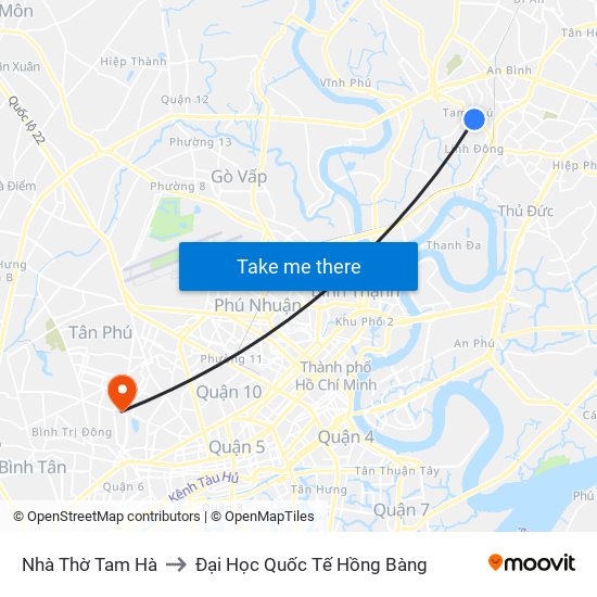 Nhà Thờ Tam Hà to Đại Học Quốc Tế Hồng Bàng map