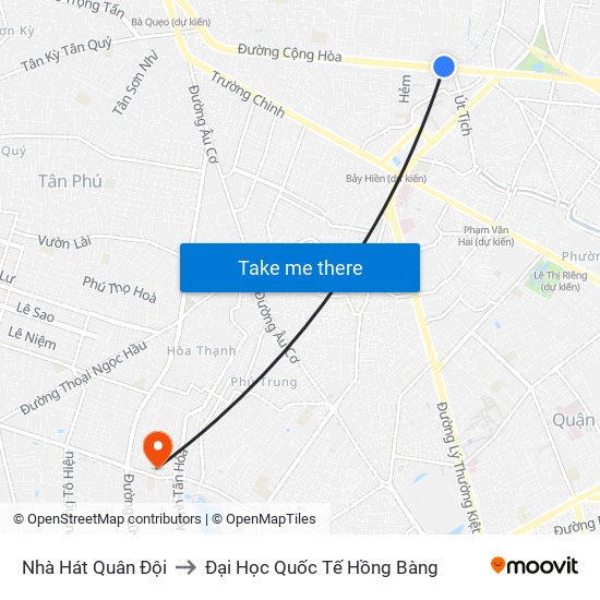 Nhà Hát Quân Đội to Đại Học Quốc Tế Hồng Bàng map