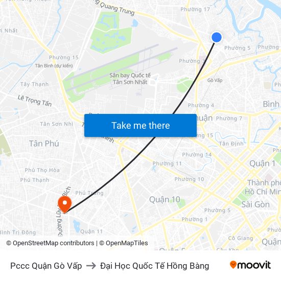 Pccc Quận Gò Vấp to Đại Học Quốc Tế Hồng Bàng map