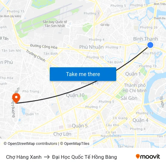 Chợ Hàng Xanh to Đại Học Quốc Tế Hồng Bàng map