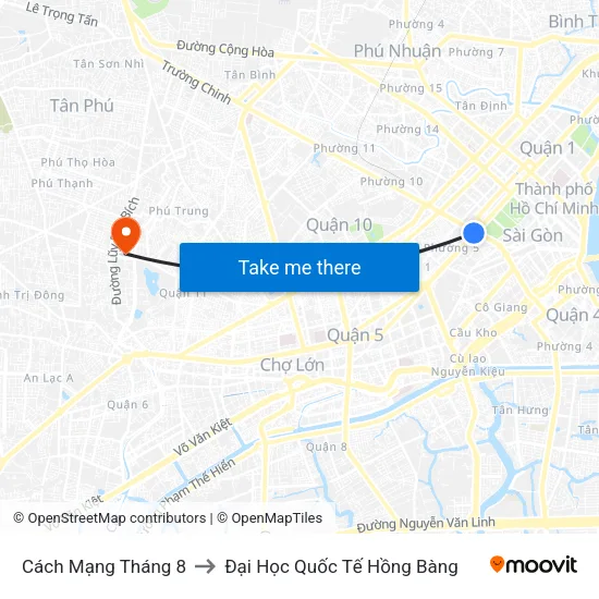 Cách Mạng Tháng 8 to Đại Học Quốc Tế Hồng Bàng map