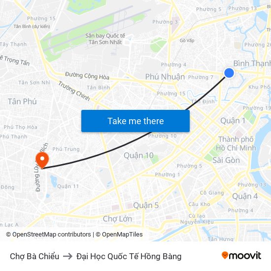 Chợ Bà Chiểu to Đại Học Quốc Tế Hồng Bàng map