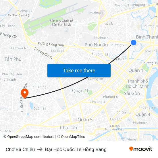 Chợ Bà Chiểu to Đại Học Quốc Tế Hồng Bàng map