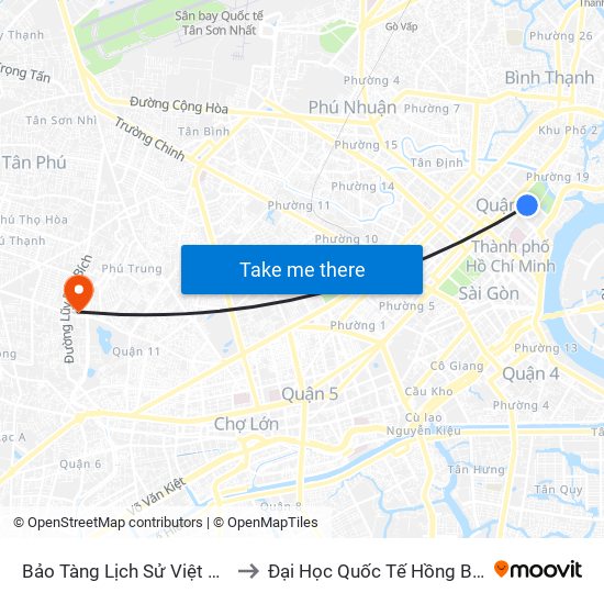 Bảo Tàng Lịch Sử Việt Nam to Đại Học Quốc Tế Hồng Bàng map