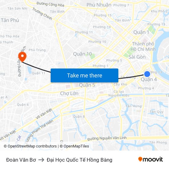 Đoàn Văn Bơ to Đại Học Quốc Tế Hồng Bàng map