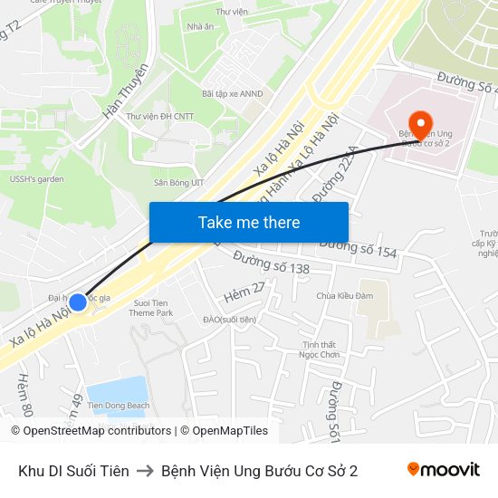 Khu Dl Suối Tiên to Bệnh Viện Ung Bướu Cơ Sở 2 map
