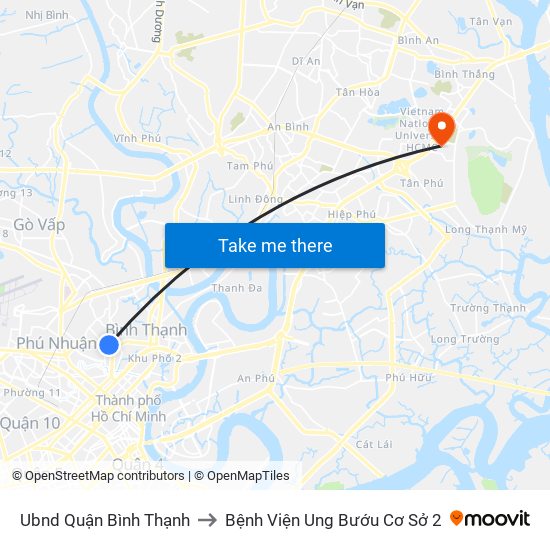 Ubnd Quận Bình Thạnh to Bệnh Viện Ung Bướu Cơ Sở 2 map