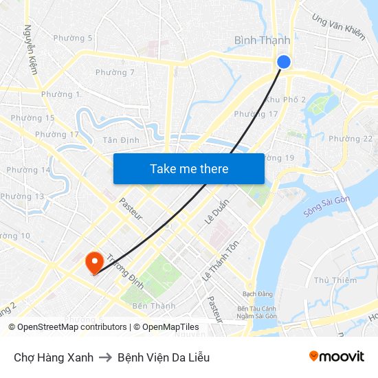 Chợ Hàng Xanh to Bệnh Viện Da Liễu map