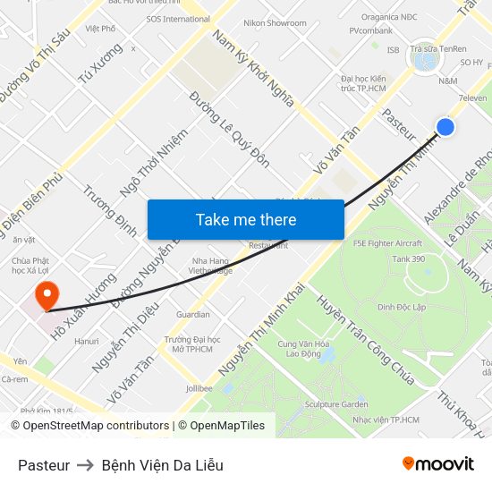 Pasteur to Bệnh Viện Da Liễu map