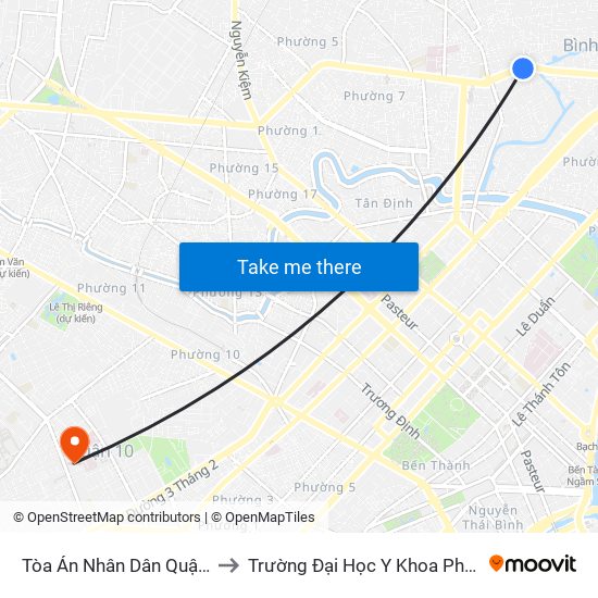 Tòa Án Nhân Dân Quận Bình Thạnh to Trường Đại Học Y Khoa Phạm Ngọc Thạch map