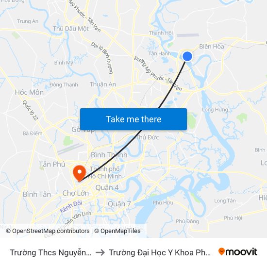 Trường Thcs Nguyễn Bỉnh Khiêm to Trường Đại Học Y Khoa Phạm Ngọc Thạch map