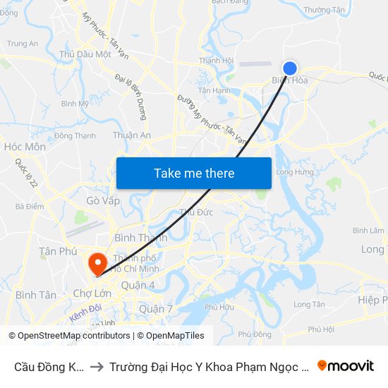 Cầu Đồng Khởi to Trường Đại Học Y Khoa Phạm Ngọc Thạch map