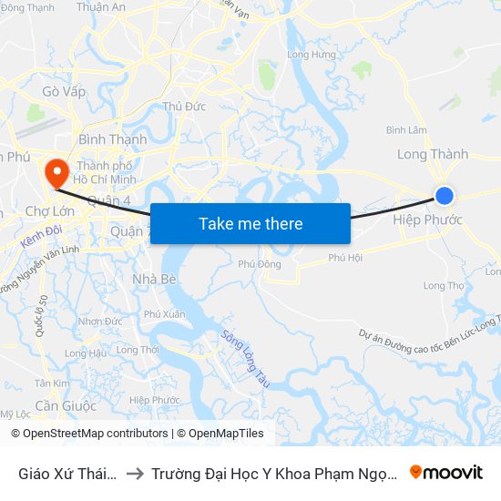 Giáo Xứ Thái Lạc to Trường Đại Học Y Khoa Phạm Ngọc Thạch map