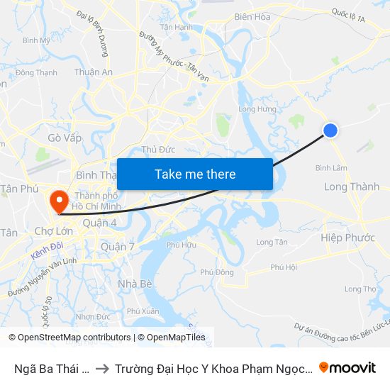 Ngã Ba Thái Lan to Trường Đại Học Y Khoa Phạm Ngọc Thạch map