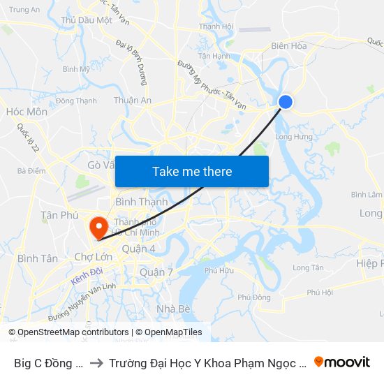 Big C Đồng Nai to Trường Đại Học Y Khoa Phạm Ngọc Thạch map