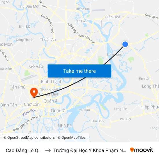 Cao Đẳng Lê Quí Đôn to Trường Đại Học Y Khoa Phạm Ngọc Thạch map