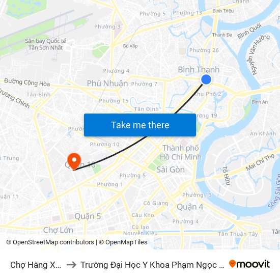 Chợ Hàng Xanh to Trường Đại Học Y Khoa Phạm Ngọc Thạch map