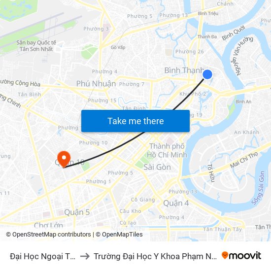 Đại Học Ngoại Thương to Trường Đại Học Y Khoa Phạm Ngọc Thạch map