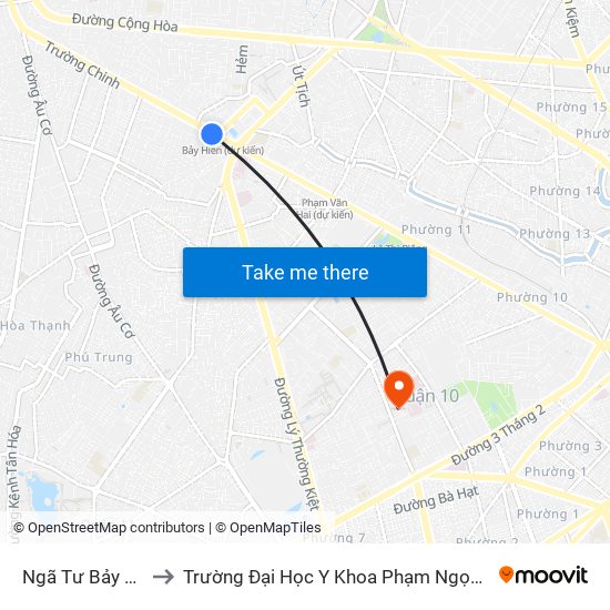 Ngã Tư Bảy Hiền to Trường Đại Học Y Khoa Phạm Ngọc Thạch map