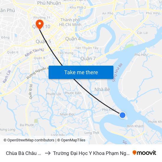 Chùa Bà Châu Đốc 2 to Trường Đại Học Y Khoa Phạm Ngọc Thạch map