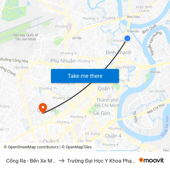 Cổng Ra - Bến Xe Miền Đông 1 to Trường Đại Học Y Khoa Phạm Ngọc Thạch map