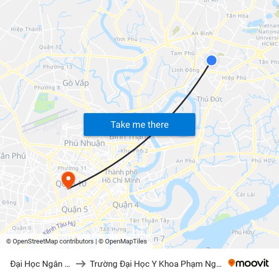 Đại Học Ngân Hàng to Trường Đại Học Y Khoa Phạm Ngọc Thạch map