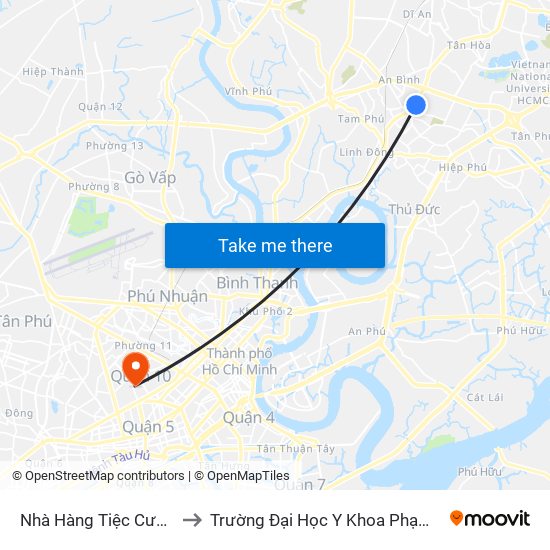 Nhà Hàng Tiệc Cưới Phố Đôi to Trường Đại Học Y Khoa Phạm Ngọc Thạch map