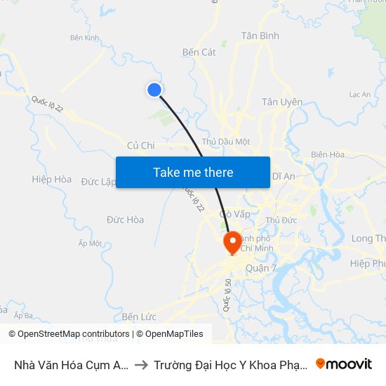 Nhà Văn Hóa Cụm An Nhơn Tây to Trường Đại Học Y Khoa Phạm Ngọc Thạch map