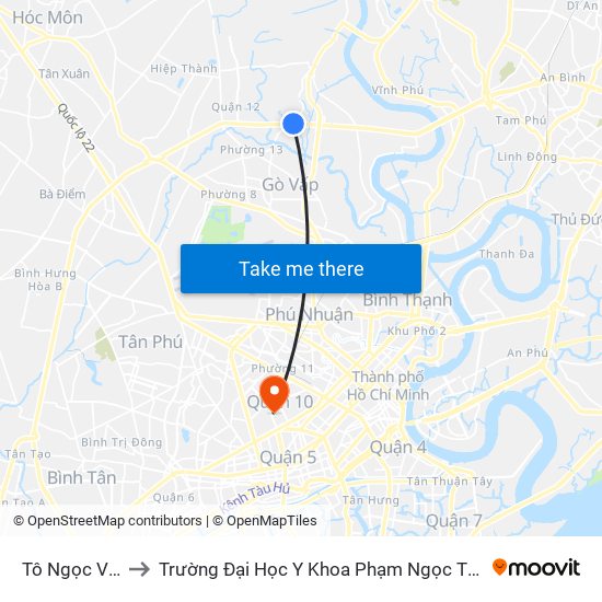 Tô Ngọc Vân to Trường Đại Học Y Khoa Phạm Ngọc Thạch map