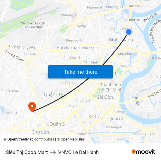 Siêu Thị Coop Mart to VNVC Le Dai Hanh map