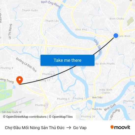 Chợ Đầu Mối Nông Sản Thủ Đức to Go Vap map