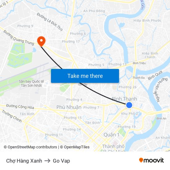 Chợ Hàng Xanh to Go Vap map