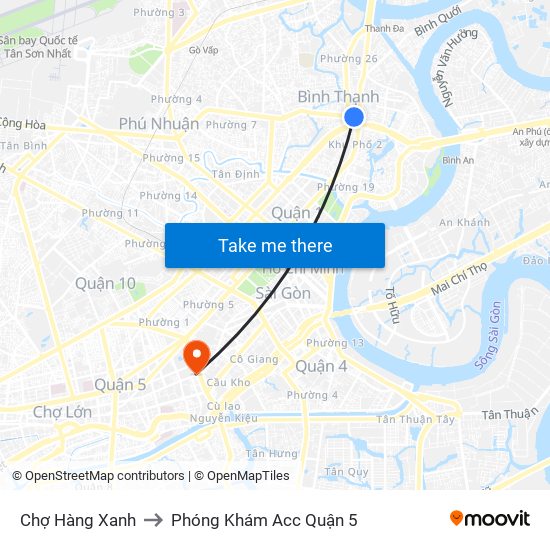 Chợ Hàng Xanh to Phóng Khám Acc Quận 5 map