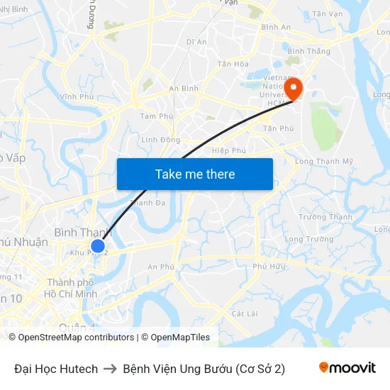 Đại Học Hutech to Bệnh Viện Ung Bướu (Cơ Sở 2) map